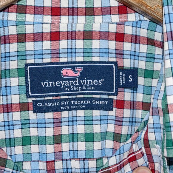Vineyard Vines Men's Classic fit Button down Tucker Shirt Multi color plaid sz S - Picture 5 of 6